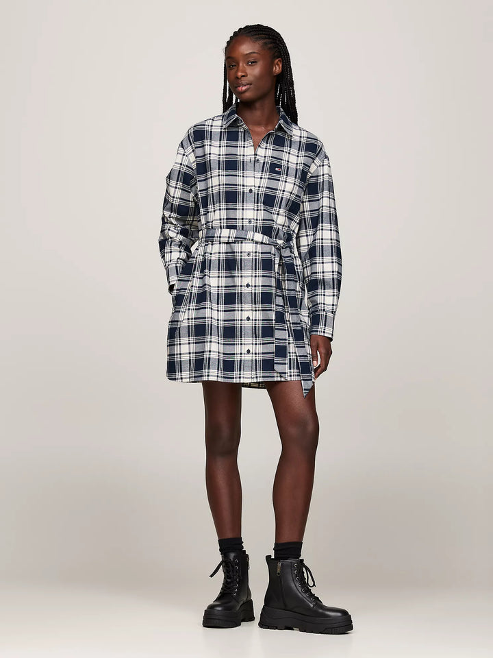 Tommy Hilfiger Belted Check Mini Shirtdress