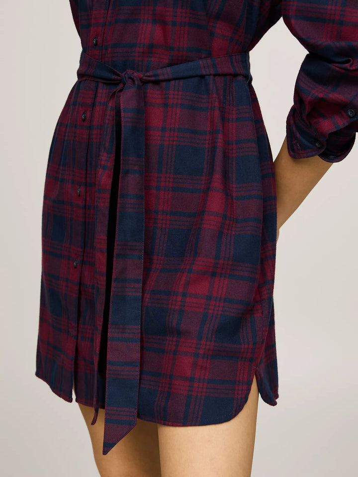 Tommy Hilfiger Belted Check Mini Shirtdress