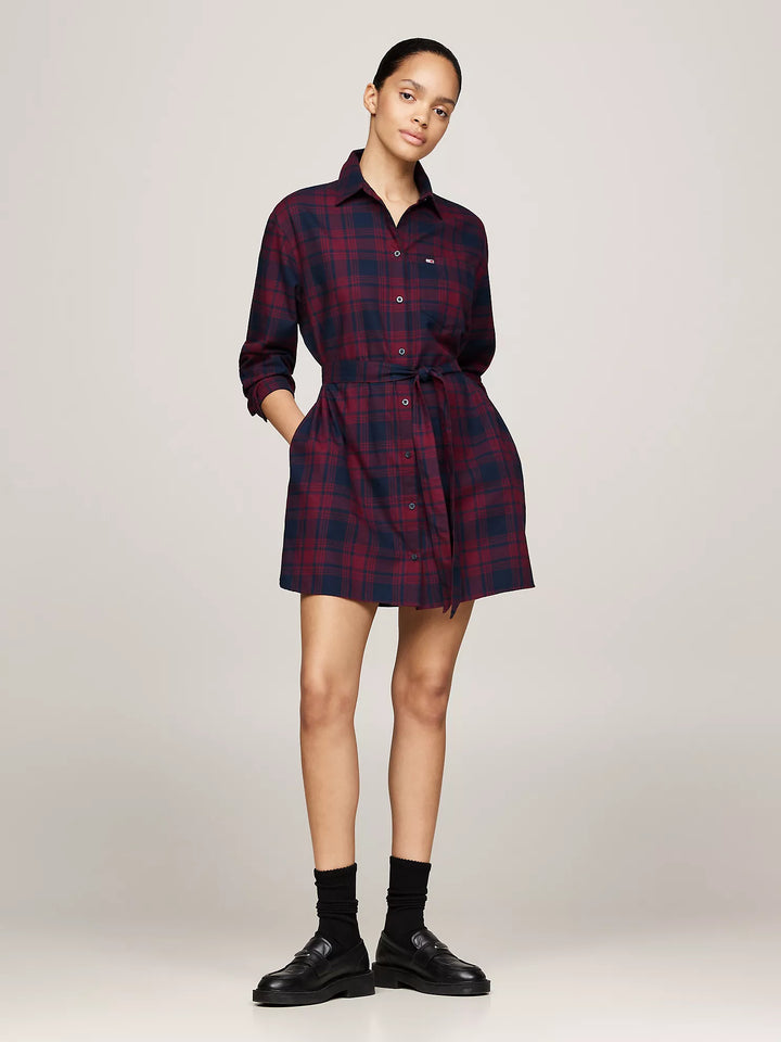 Tommy Hilfiger Belted Check Mini Shirtdress