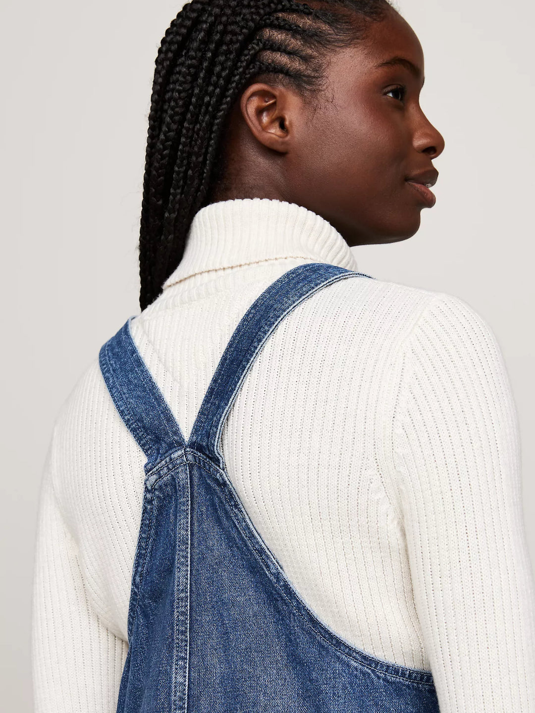 Tommy Hilfiger Flag Logo Denim Overall Dress