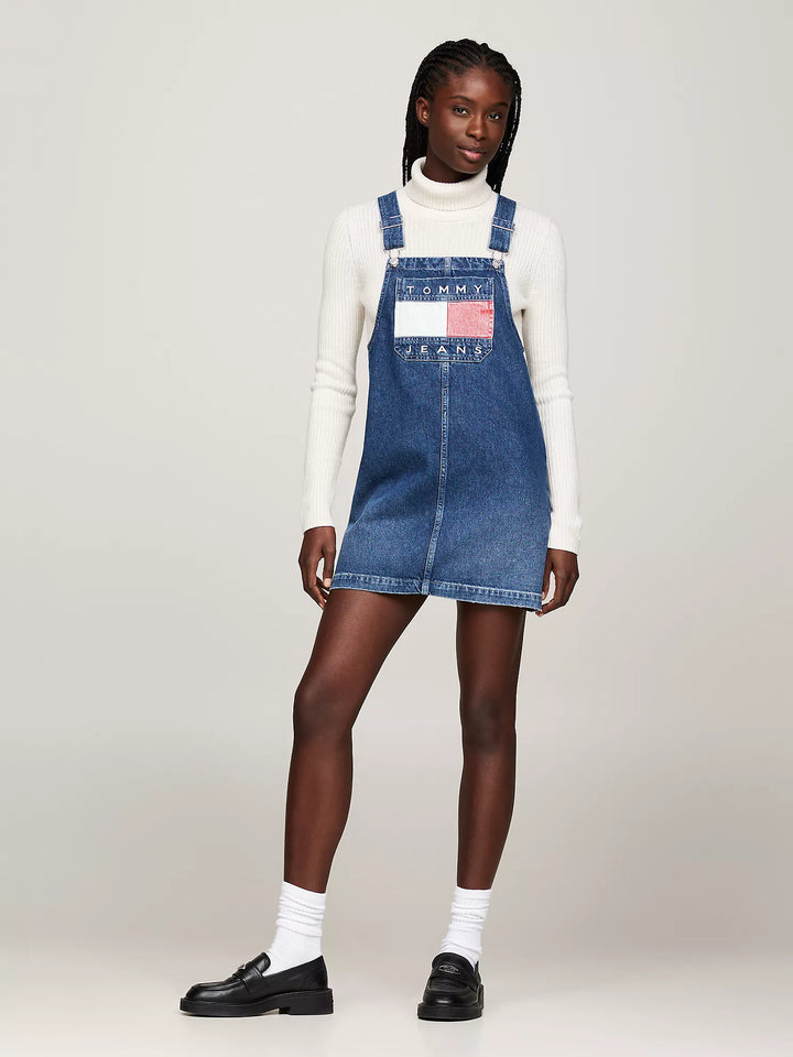 Tommy Hilfiger Flag Logo Denim Overall Dress