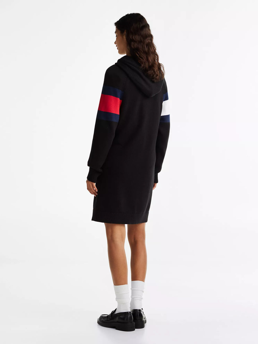 Tommy Hilfiger Hooded Flag Mini Sweater Dress