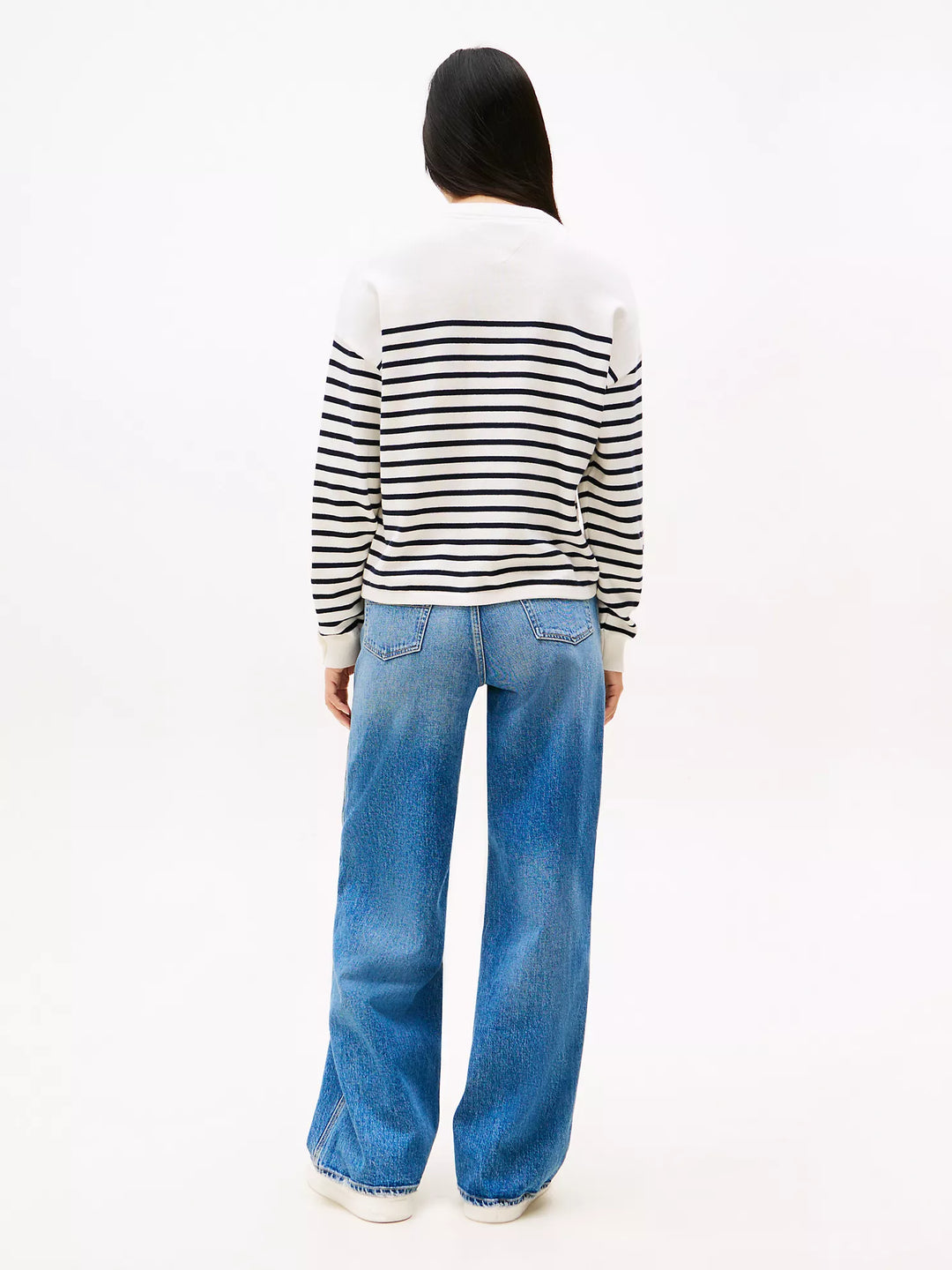 Tommy Hilfiger Stripe Stitched Varsity Logo Sweater