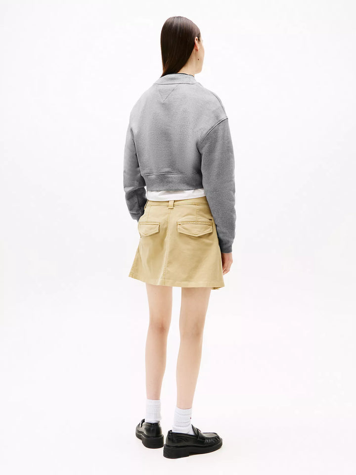 Tommy Hilfiger Embroidered Plaid Cropped Sweatshirt