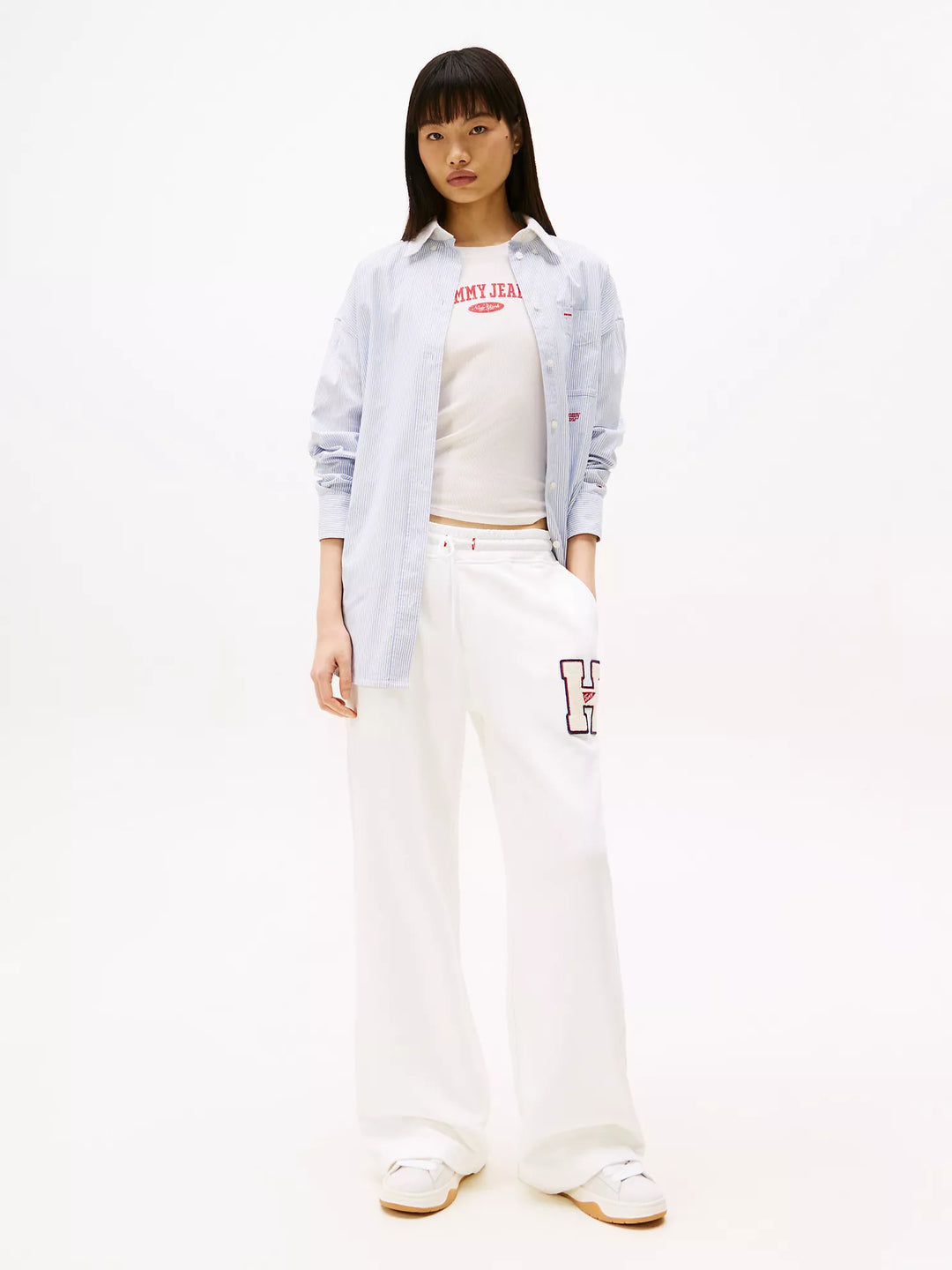 Tommy Hilfiger Flocked Logo Straight-Leg Sweatpant