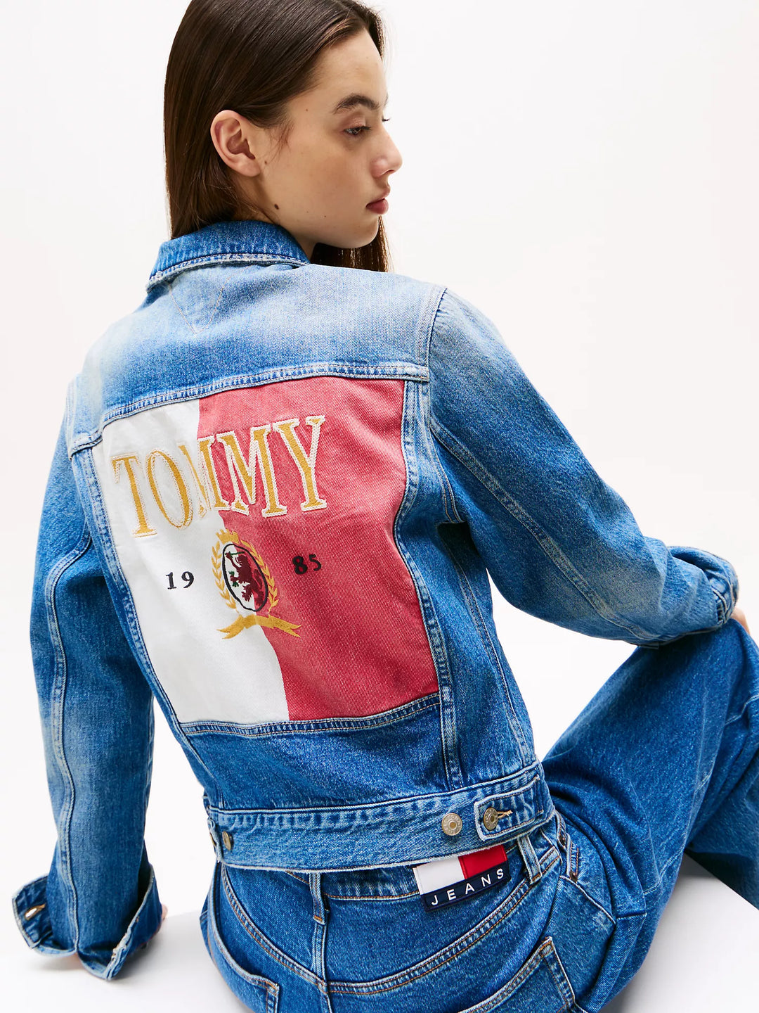 Tommy Hilfiger Crest-and-Flag Logo Denim Jacket