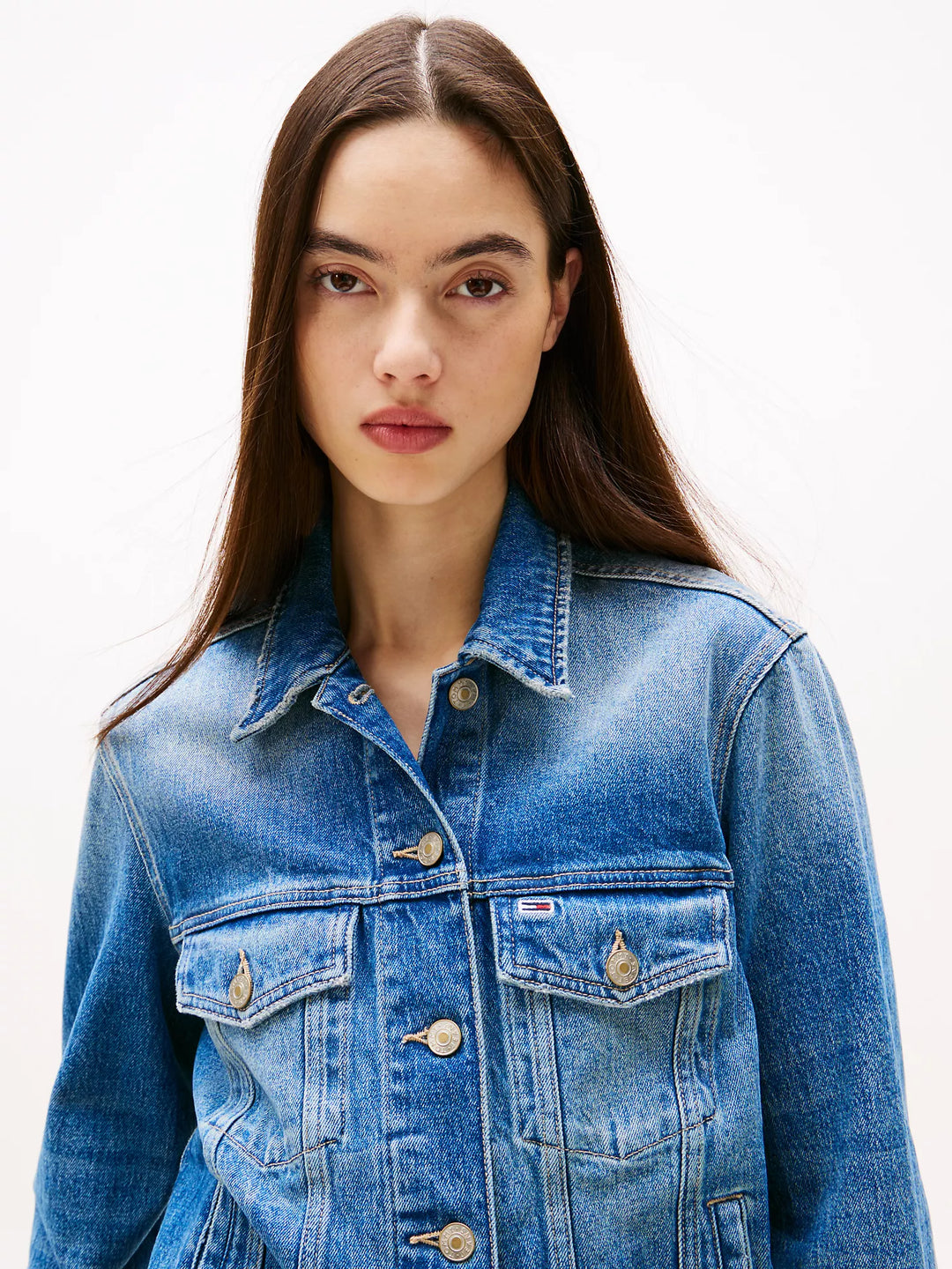 Tommy Hilfiger Crest-and-Flag Logo Denim Jacket