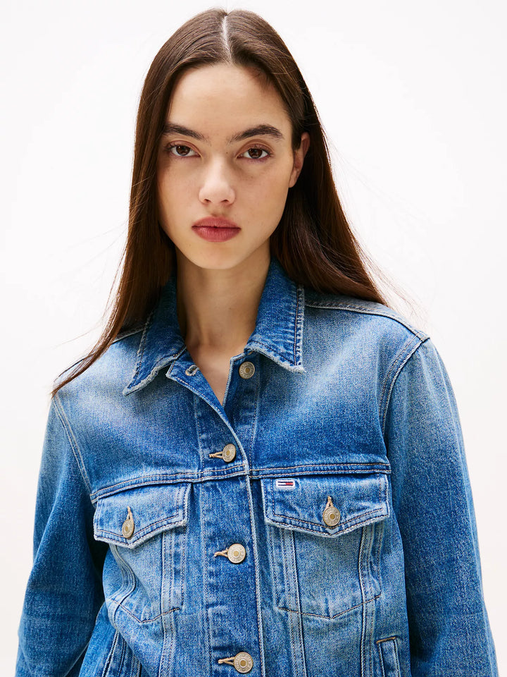 Tommy Hilfiger Crest-and-Flag Logo Denim Jacket