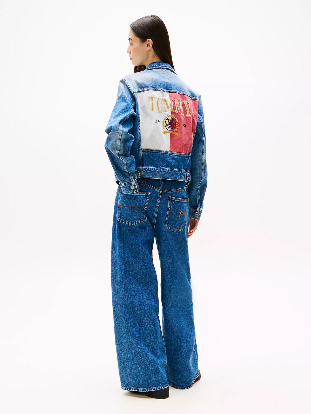 Tommy Hilfiger Crest-and-Flag Logo Denim Jacket
