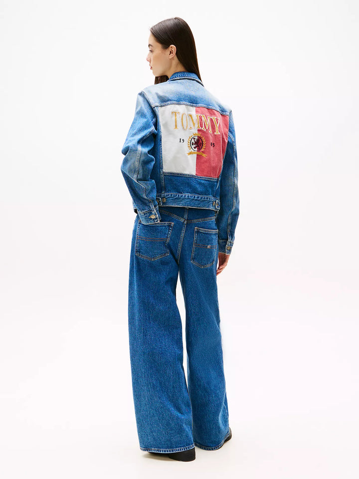 Tommy Hilfiger Crest-and-Flag Logo Denim Jacket