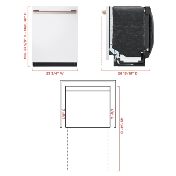 LG SDWB24W3 LG STUDIO Smart Top Control Dishwasher with 1-Hour Wash & Dry, QuadWash® Pro, TrueSteam® and Dynamic Heat Dry™