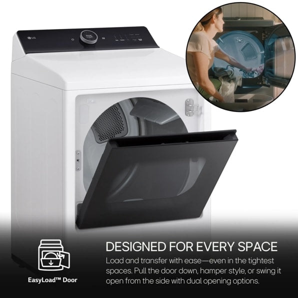 LG DLGX8601WE 7.3 cu.ft. Ultra Large High Efficiency Gas TurboSteam™ LG EasyLoad™ Door, Wi-Fi Connectivity, White