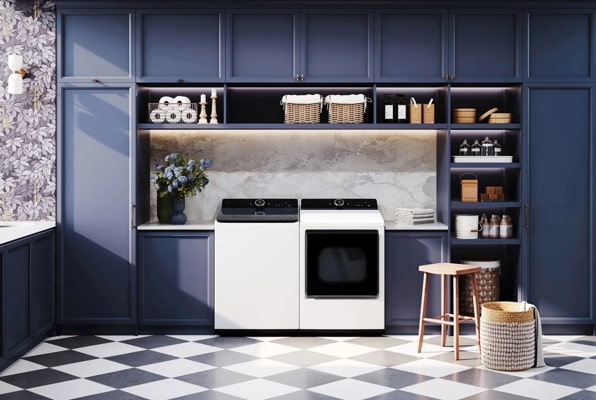LG DLGX8601WE 7.3 cu.ft. Ultra Large High Efficiency Gas TurboSteam™ LG EasyLoad™ Door, Wi-Fi Connectivity, White