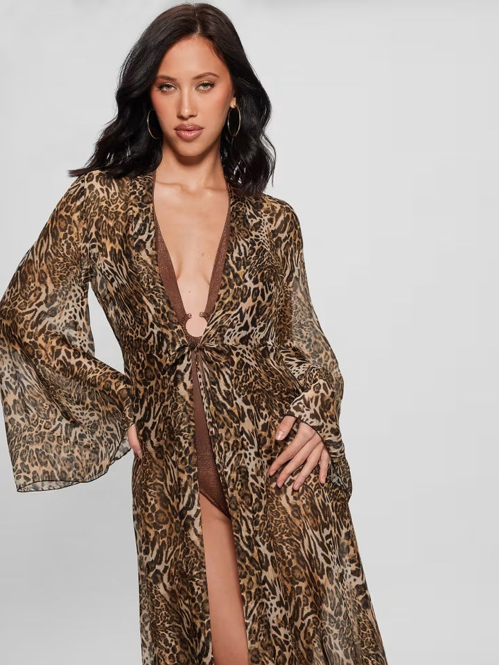Guess Long Silk-Blend Kimono