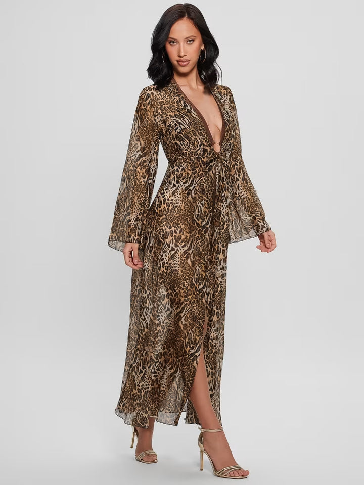 Guess Long Silk-Blend Kimono