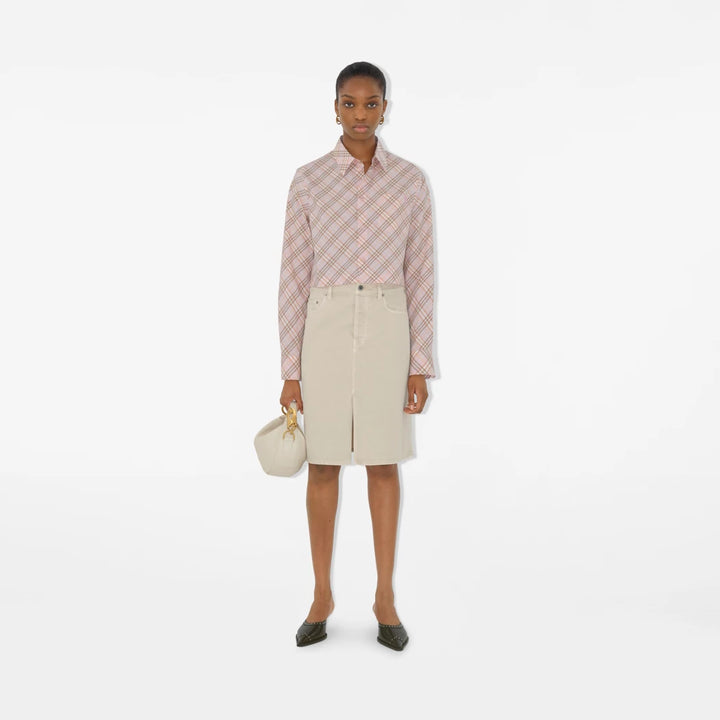 Burberry Cropped Check Cotton Shirt