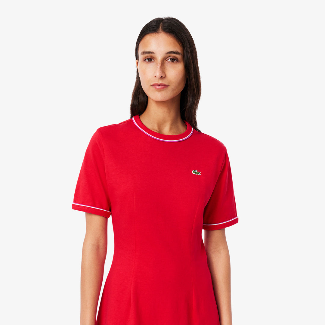 Lacoste Women's Trim Accent Jersey T-Shirt Dress