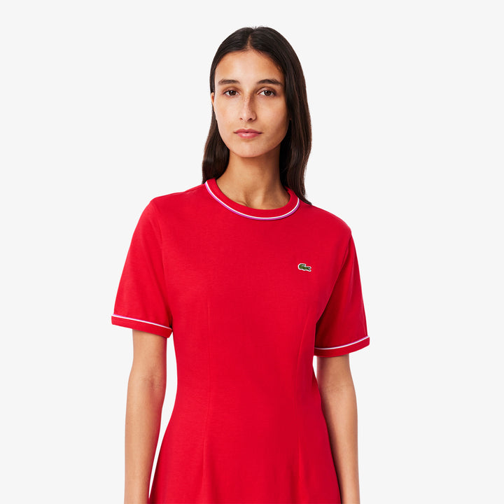 Lacoste Women's Trim Accent Jersey T-Shirt Dress