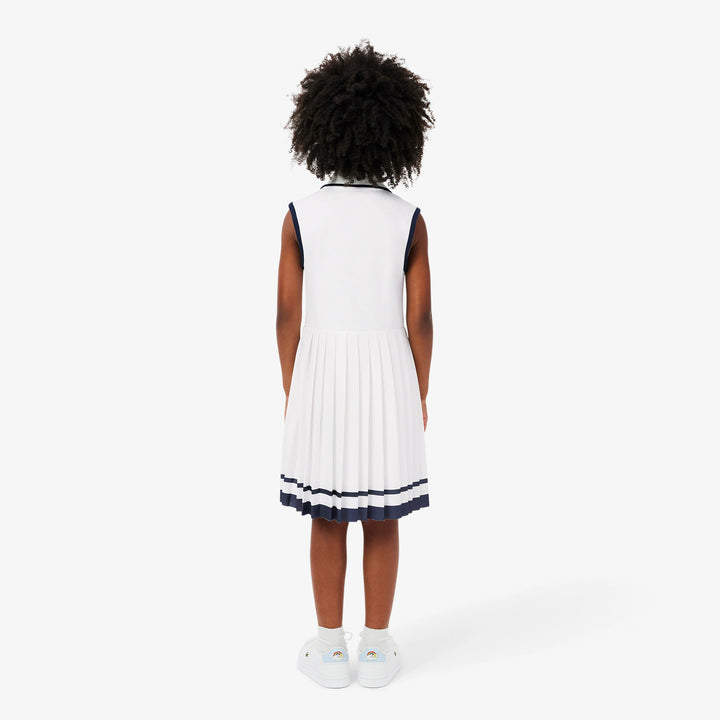 Lacoste Kids' Stretch Piqué Pleated Polo Dress