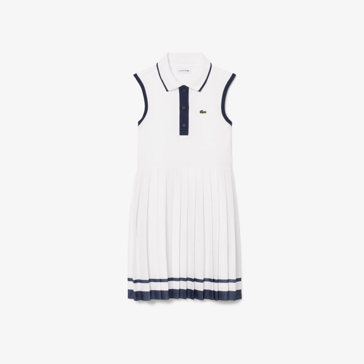 Lacoste Kids' Stretch Piqué Pleated Polo Dress
