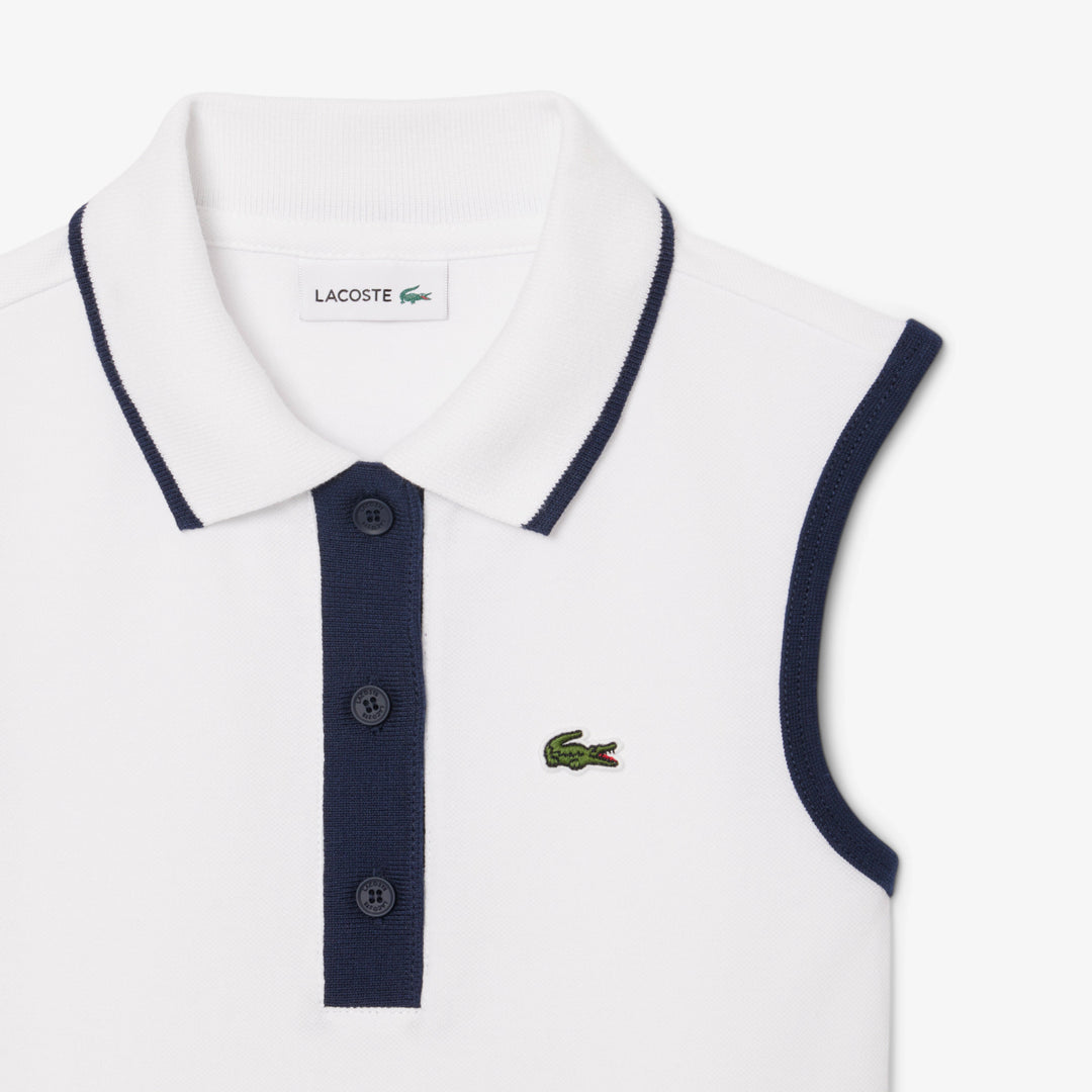 Lacoste Kids' Stretch Piqué Pleated Polo Dress