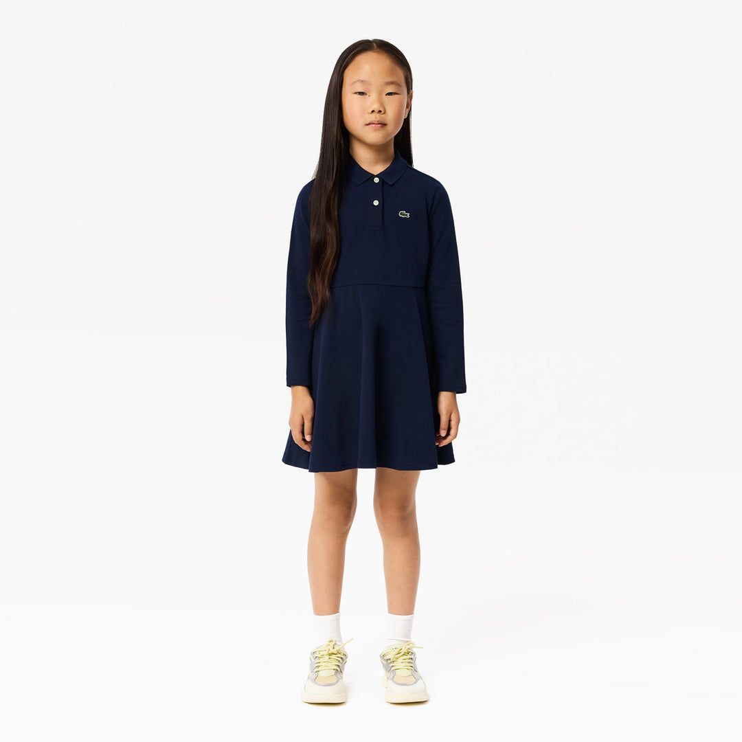 Lacoste Kids' Long Sleeve Stretch Piqué Polo Dress