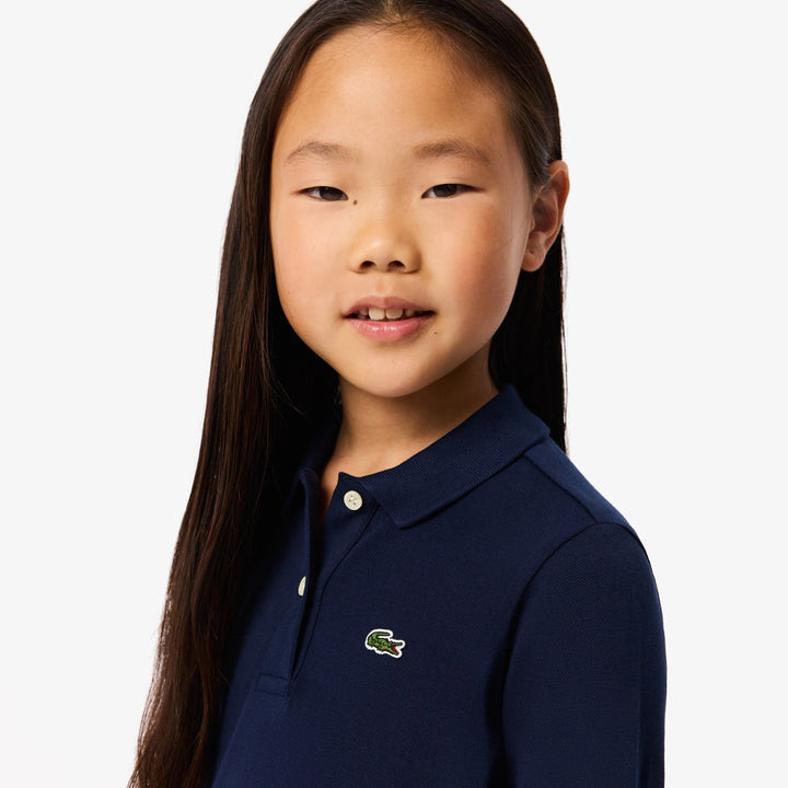 Lacoste Kids' Long Sleeve Stretch Piqué Polo Dress