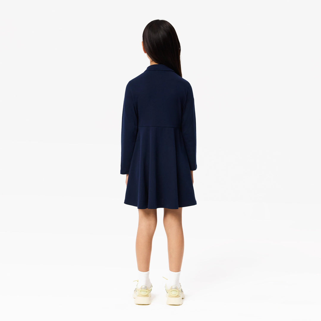Lacoste Kids' Long Sleeve Stretch Piqué Polo Dress