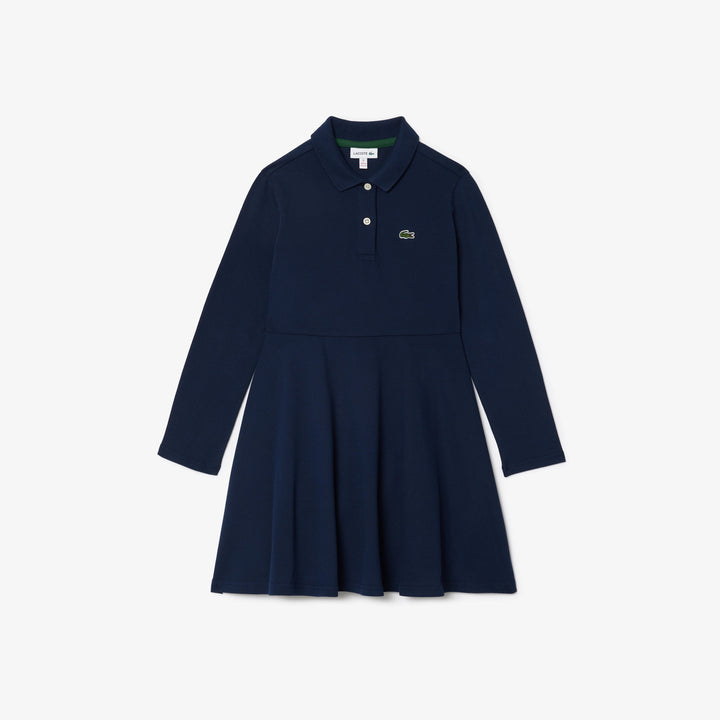 Lacoste Kids' Long Sleeve Stretch Piqué Polo Dress
