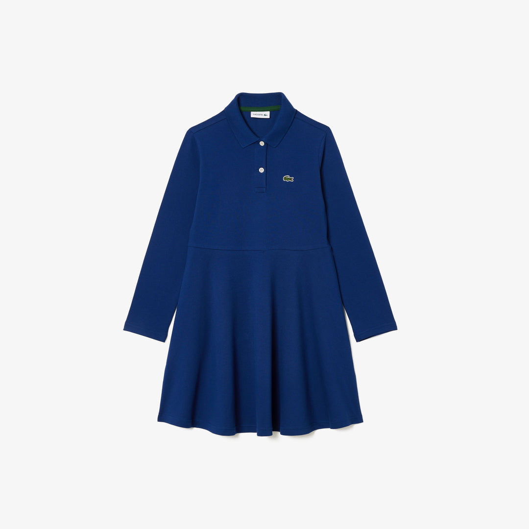 Lacoste Kids' Long Sleeve Stretch Piqué Polo Dress