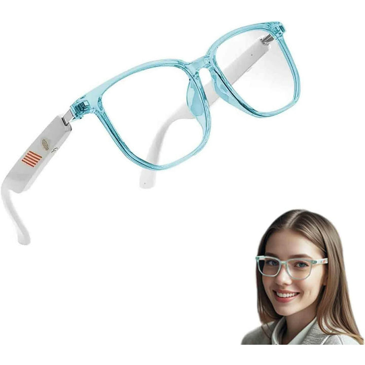 Euvelle Bluetooth Glasses, Ai Reading with Photochromic Lenses Open Ear, Smart Glasses for Women, for Indoor Outdoor