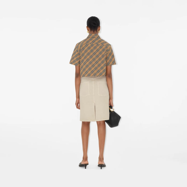 Burberry Cropped Check Cotton Shirt