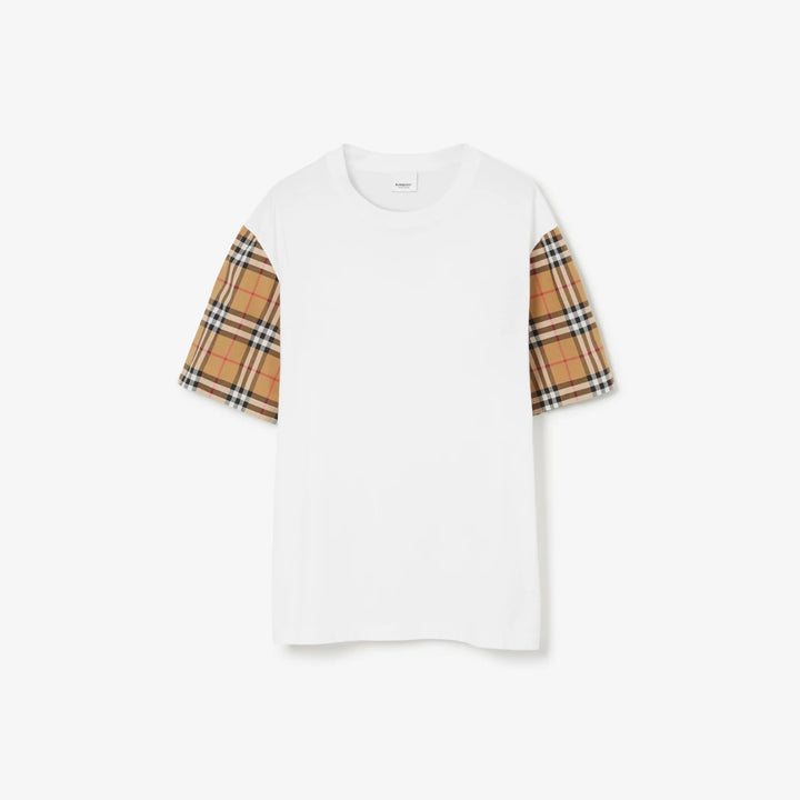 Burberry Check Sleeve Cotton T-shirt