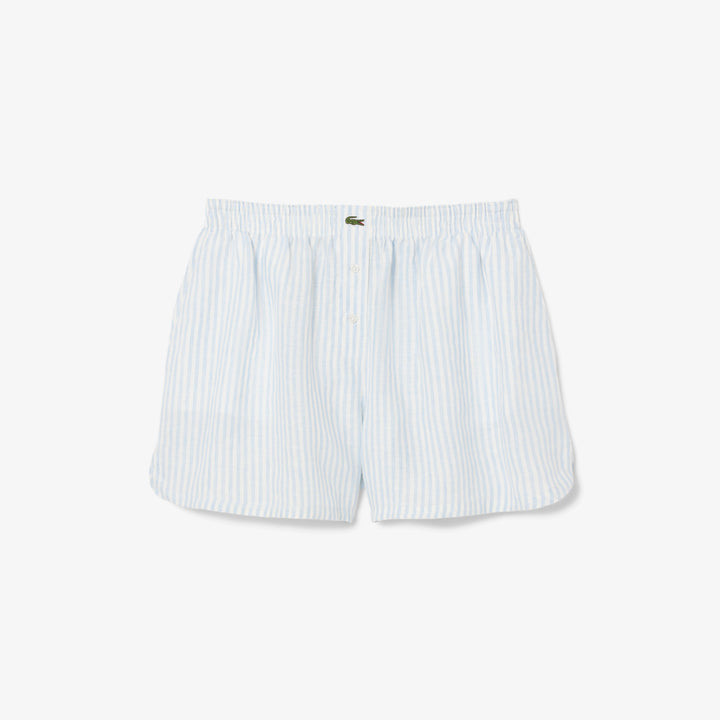 Lacoste Women's Relaxed Fit Striped Linen Shorts