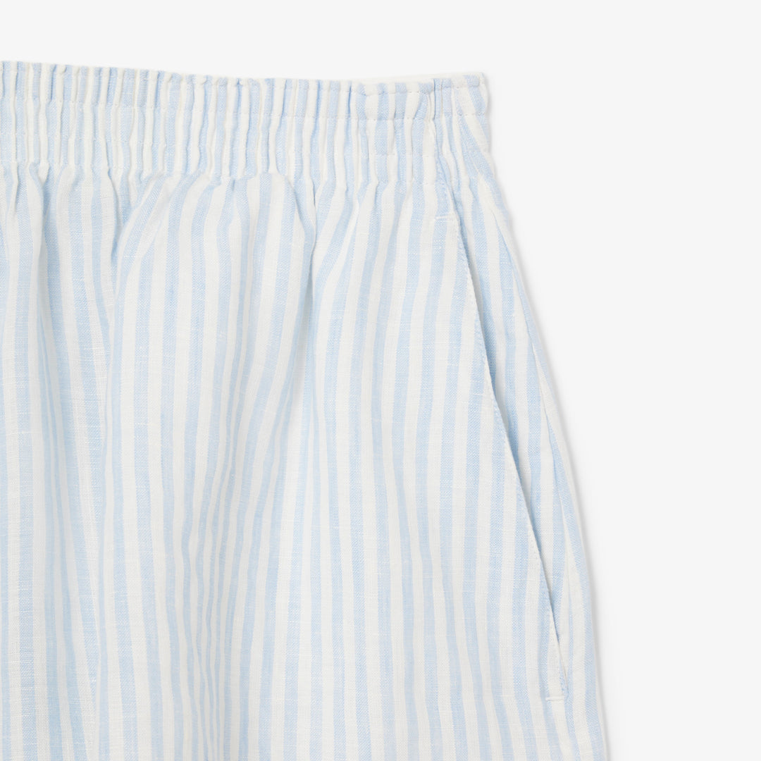 Lacoste Women's Relaxed Fit Striped Linen Shorts