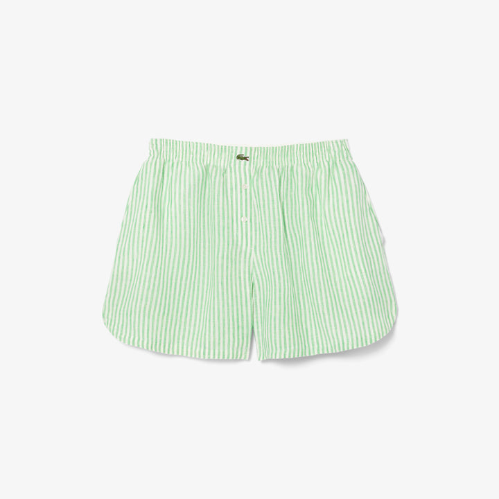 Lacoste Women's Relaxed Fit Striped Linen Shorts
