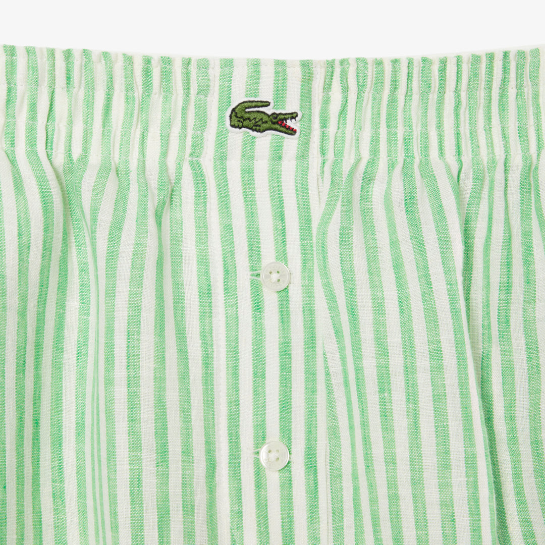 Lacoste Women's Relaxed Fit Striped Linen Shorts