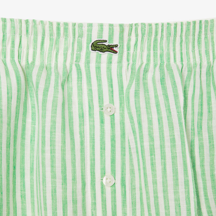 Lacoste Women's Relaxed Fit Striped Linen Shorts