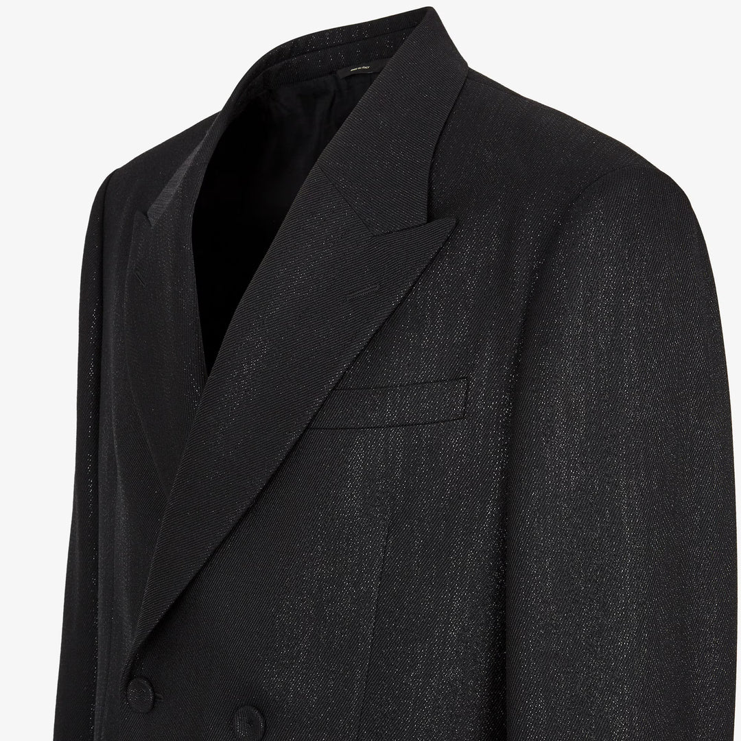 Fendi Jacket Black wool and lurex gabardine blazer