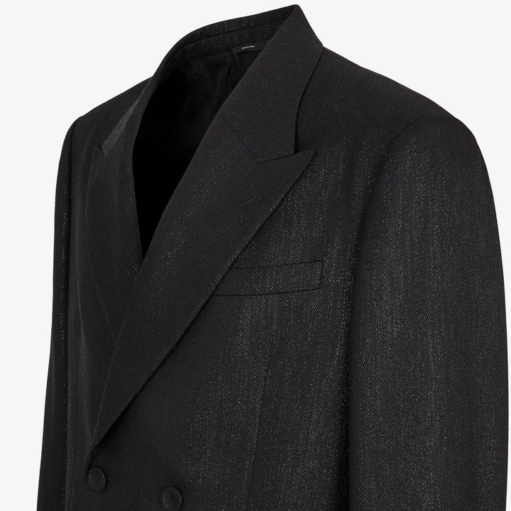 Fendi Jacket Black wool and lurex gabardine blazer