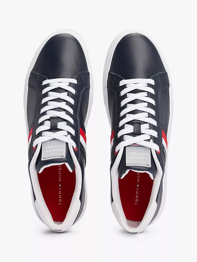 Tommy Hilfiger Stripe Leather Cupsole Sneaker