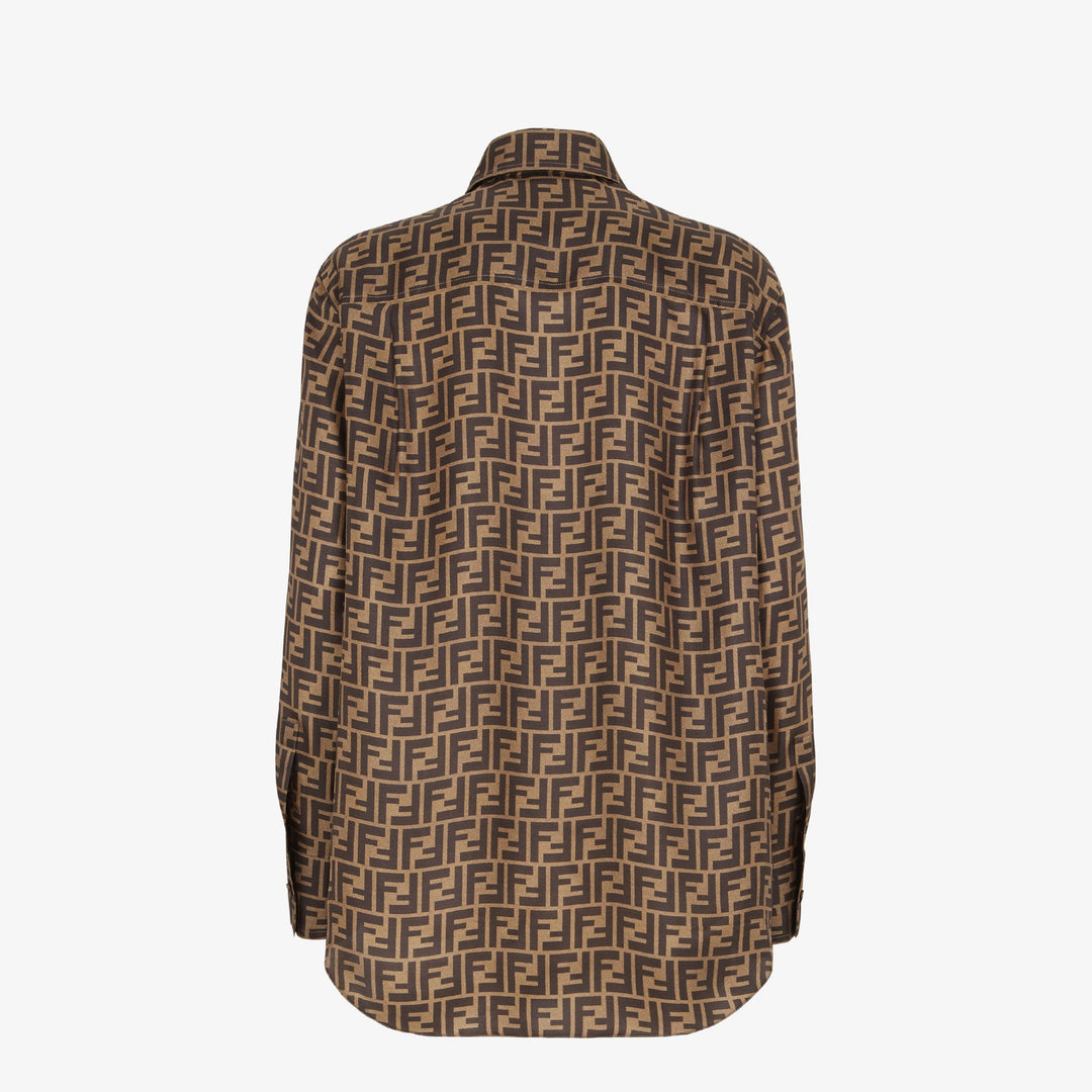 Fendi Brown FF silk shirt