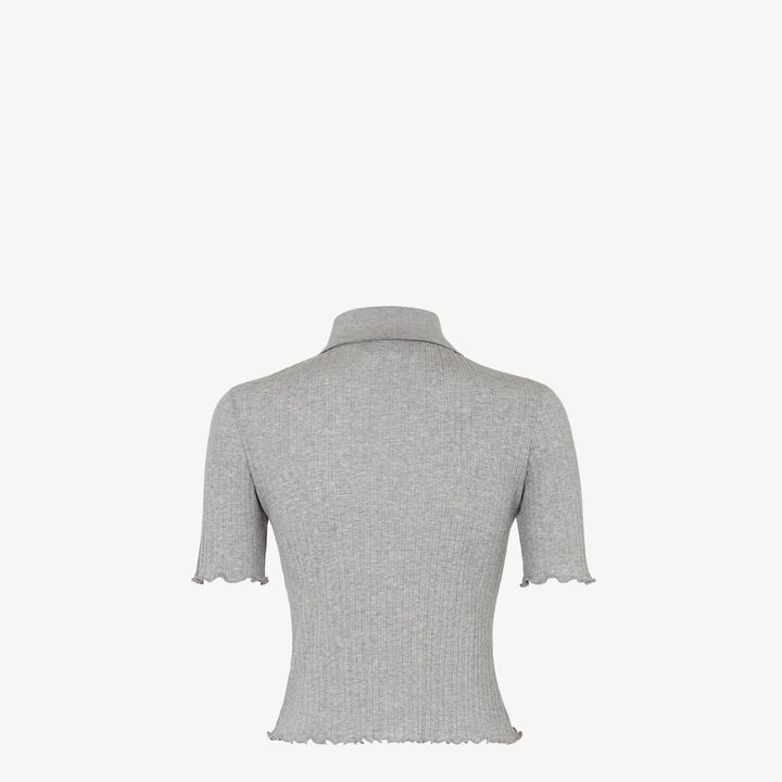 Fendi Light blue jersey polo shirt