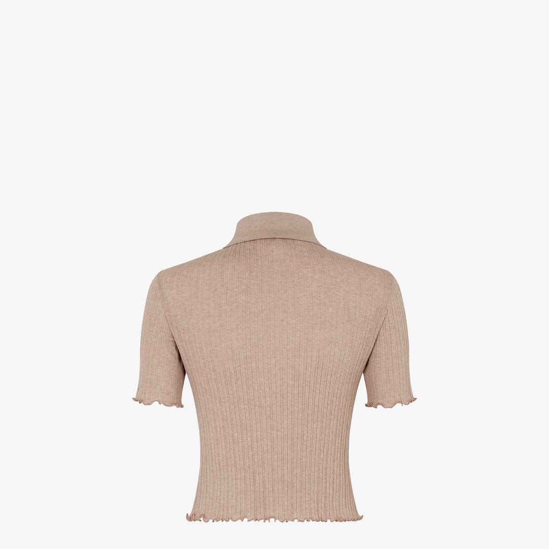 Fendi Brown jersey polo shirt
