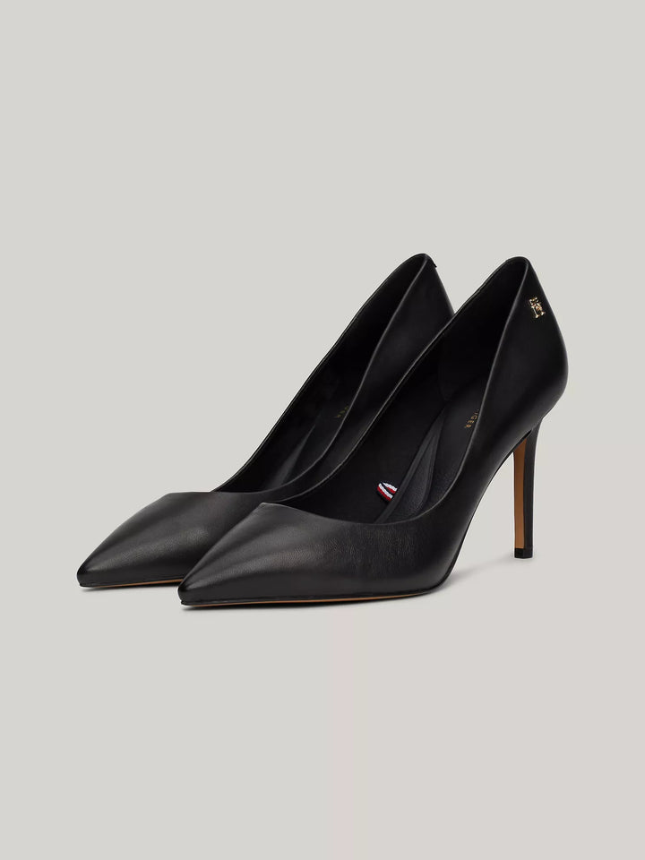 Tommy Hilfiger Monogram Pointed Toe Leather Heel