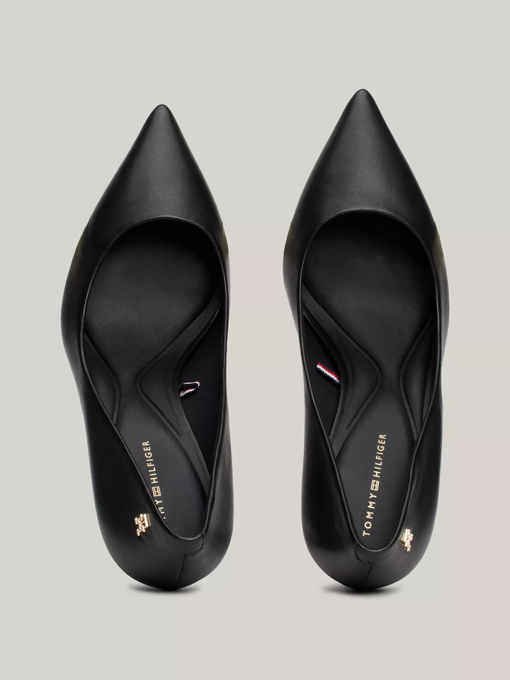 Tommy Hilfiger Monogram Pointed Toe Leather Heel