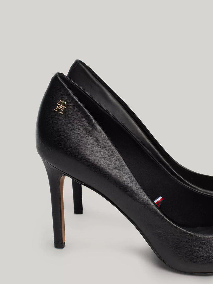 Tommy Hilfiger Monogram Pointed Toe Leather Heel