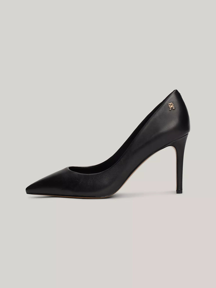 Tommy Hilfiger Monogram Pointed Toe Leather Heel
