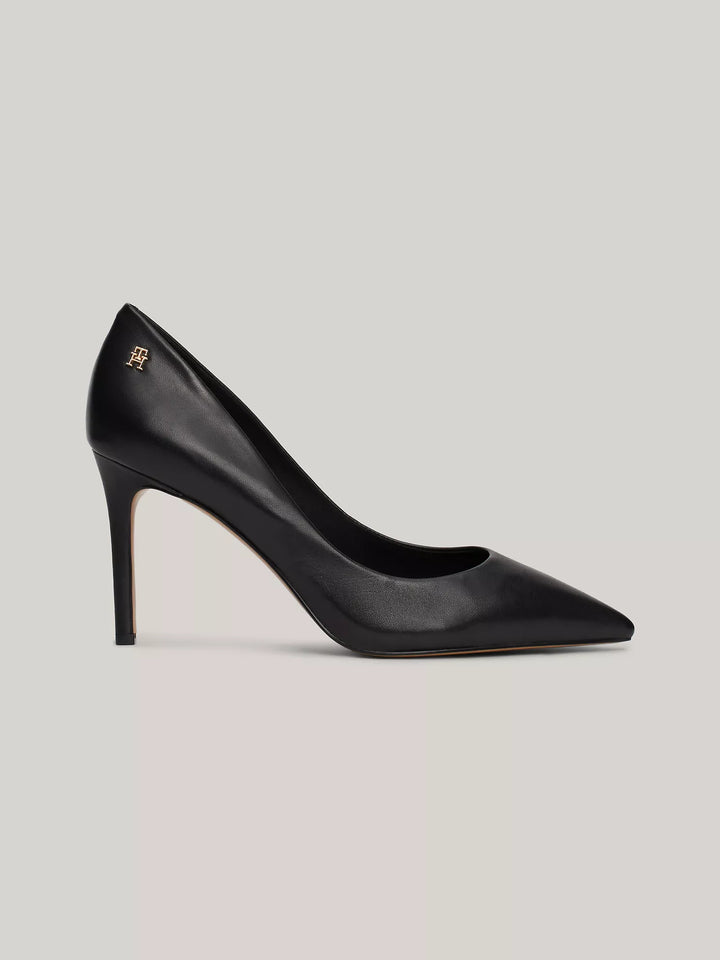 Tommy Hilfiger Monogram Pointed Toe Leather Heel