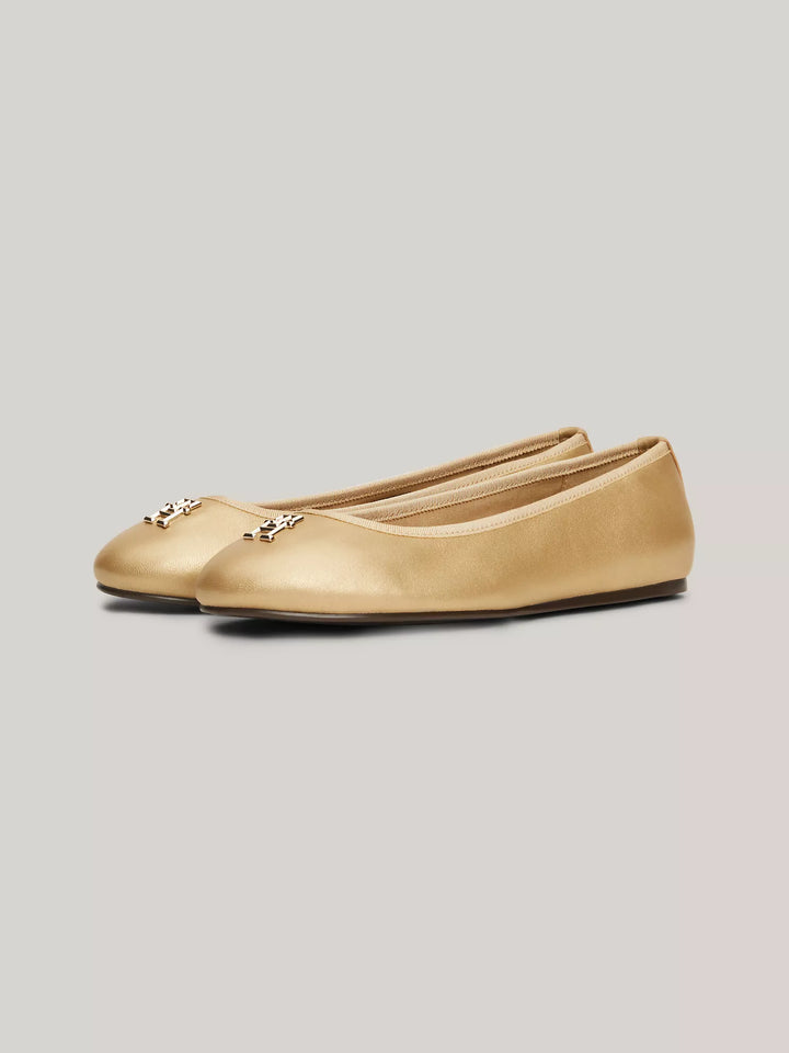 Tommy Hilfiger TH Logo Luxe Leather Ballet Flat